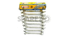 8 Pc Double Open End Jaw Spanner Set Chrome Plated - SPAREZO